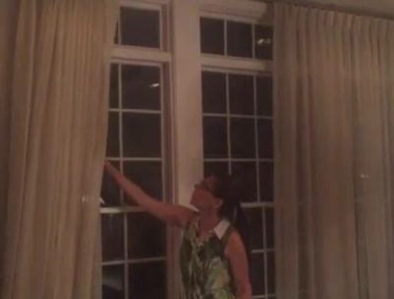 Inverted French pleat sheers on ceiling mount decorative rods. #idfblive Day 10.The Chaise Lounge. www.windowworks-nj.com