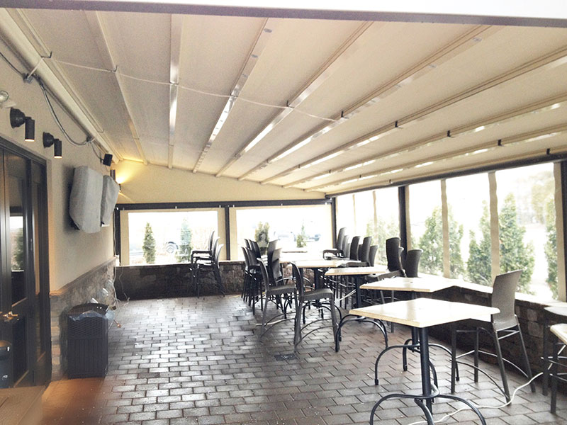 Delicious Heights Restaurant Patio With A Gennius Awning