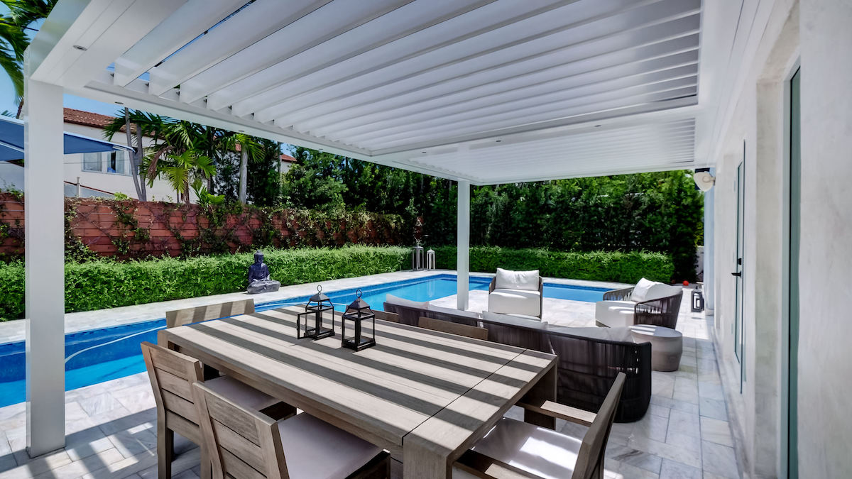 Poolside Patio Louvered Roof Window Works Nj